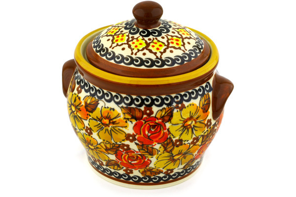 Jar with Lid and Handles 6"