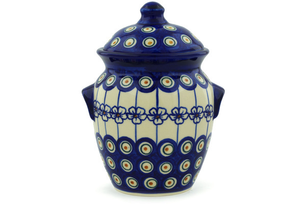 Jar with Lid and Handles 7"