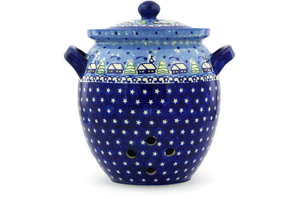 Jar with Lid and Handles 10"