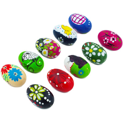 Set of 10 Wooden Egg 2"