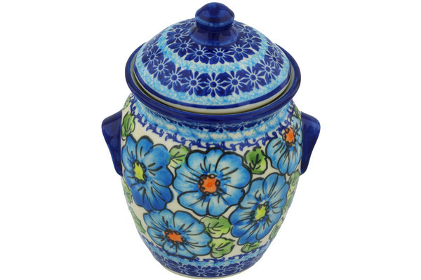 Jar with Lid and Handles 7"