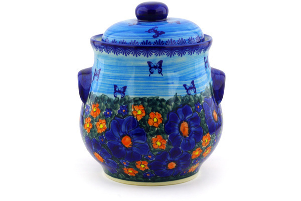 Jar with Lid and Handles 9"