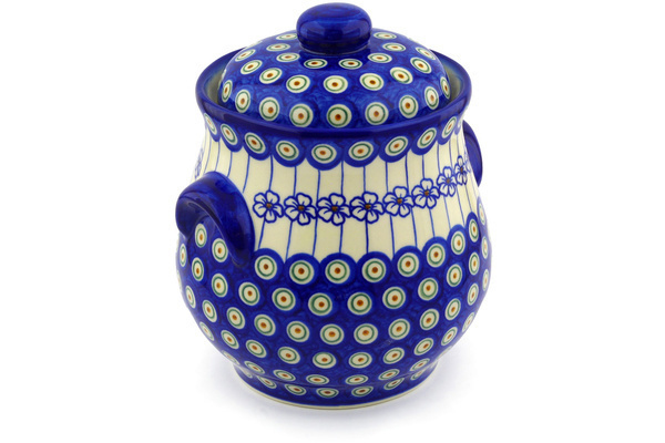 Jar with Lid and Handles 9"