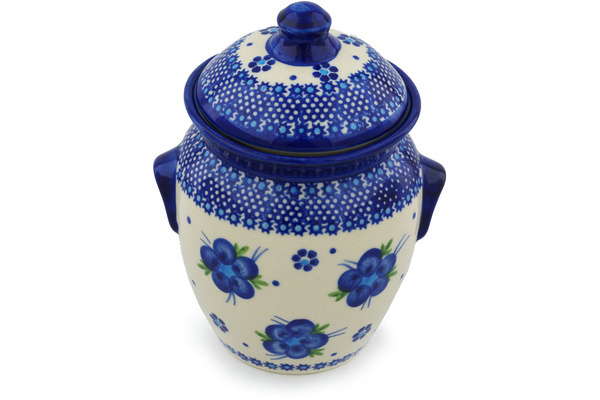 Jar with Lid and Handles 7"