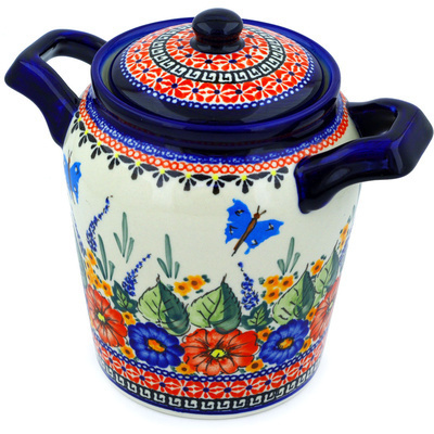 Jar with Lid and Handles 8"