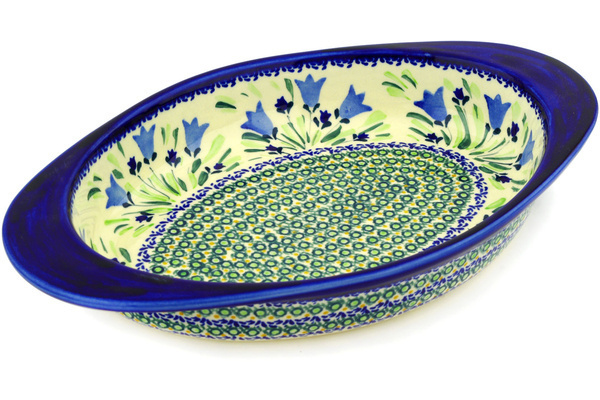 Oval Baker with Handles 14"