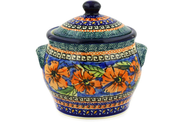 Jar with Lid and Handles 6"