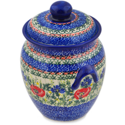 Jar with Lid and Handles 7"