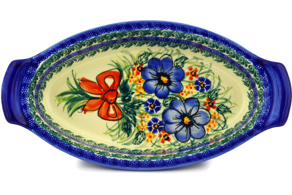 Oval Baker with Handles 10"