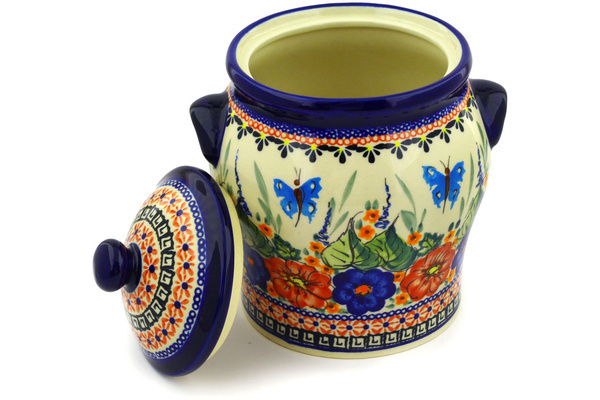 Jar with Lid and Handles 8"