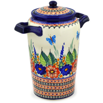 Jar with Lid and Handles 11"