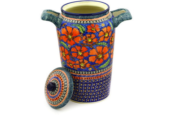 Jar with Lid and Handles 11"