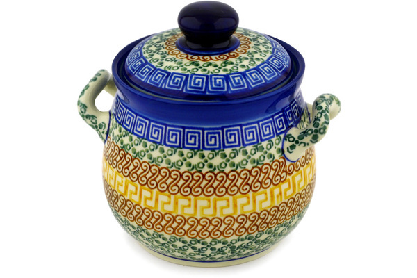 Jar with Lid and Handles 6"