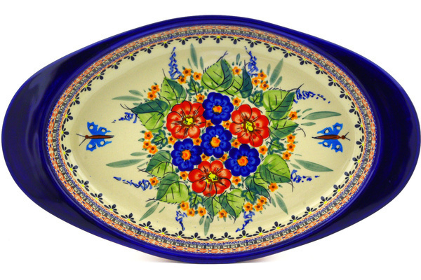 Oval Baker with Handles 14"