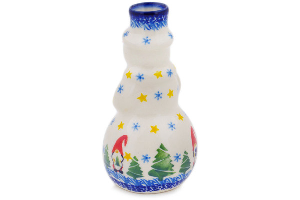 Snowman Candle Holder 6"