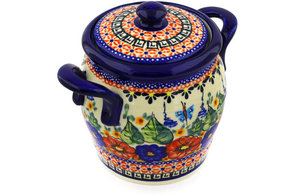 Jar with Lid and Handles 7"