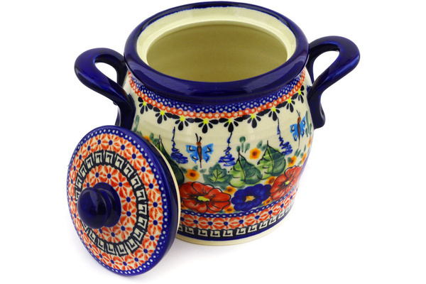 Jar with Lid and Handles 7"