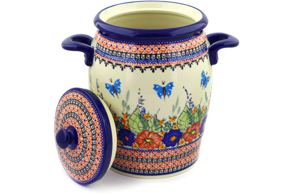 Jar with Lid and Handles 11"