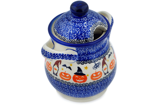 Jar with Lid and Handles 8"