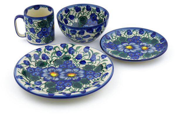 Place Setting 4-Piece: Mug, Bowl, Dinner Plate, Side Plate