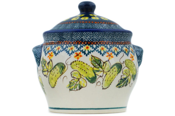 Jar with Lid and Handles 6"
