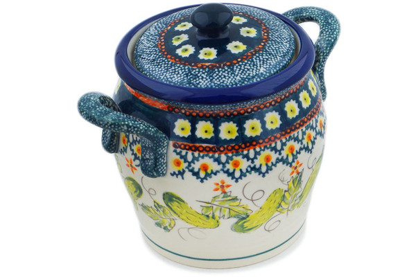 Jar with Lid and Handles 7"