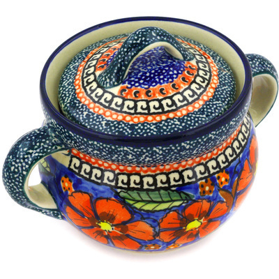 Jar with Lid and Handles 6"