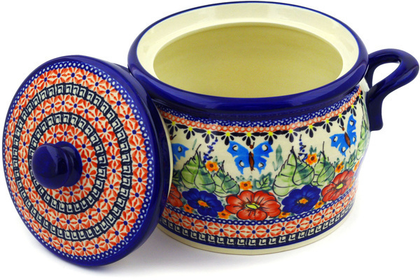 Jar with Lid and Handles 9"