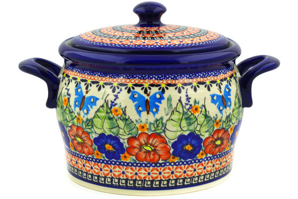 Jar with Lid and Handles 9"