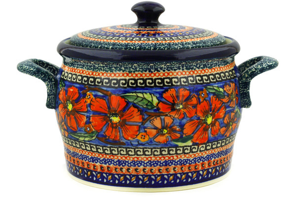 Jar with Lid and Handles 9"