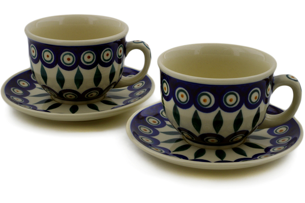 Set of 2 Cups with Saucers