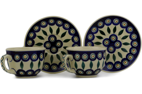 Set of 2 Cups with Saucers