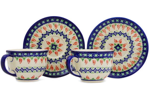 Set of 2 Cups with Saucers