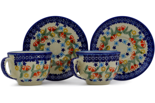 Set of 2 Cups with Saucers