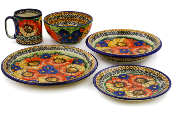 Place Setting 5-Piece: Mug, Bowl, Pasta Bowl, Dinner Plate, Dessert Plate