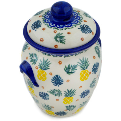 Jar with Lid and Handles 7"