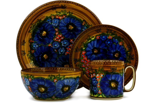 Place Setting 4-Piece: Mug, Bowl, Dinner Plate, Side Plate