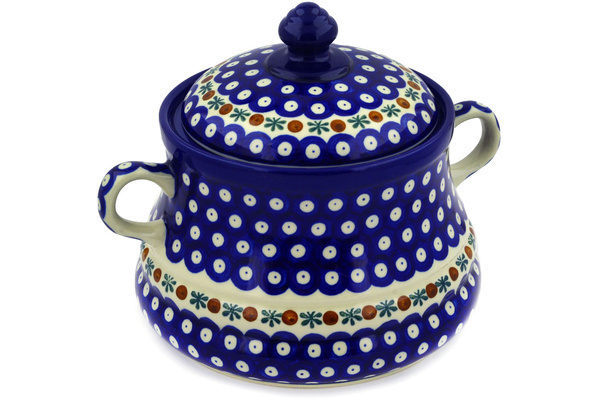 Jar with Lid and Handles 9"