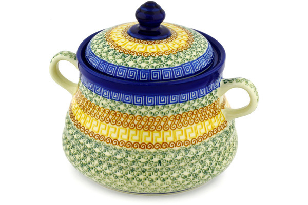 Jar with Lid and Handles 9"