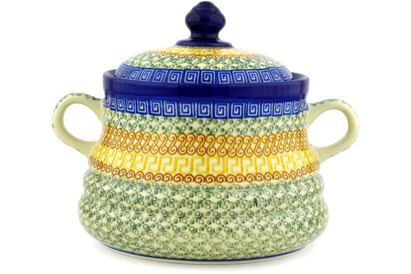 Jar with Lid and Handles 9"