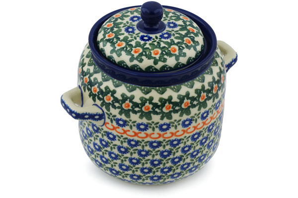 Jar with Lid and Handles 6"