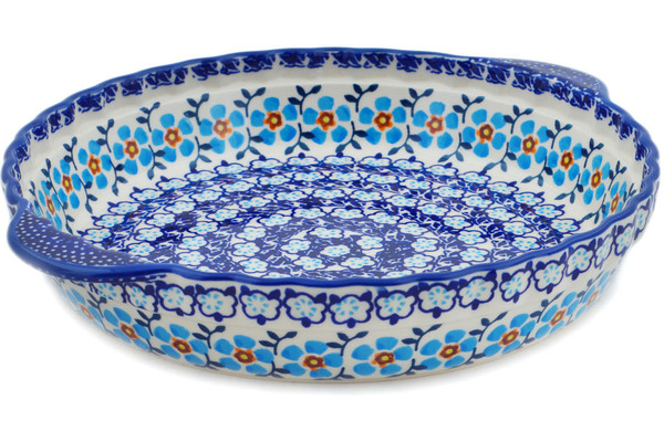 Pie Dish Fluted with Handles 11"