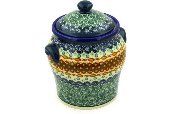 Jar with Lid and Handles 8"