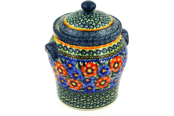 Jar with Lid and Handles 8"