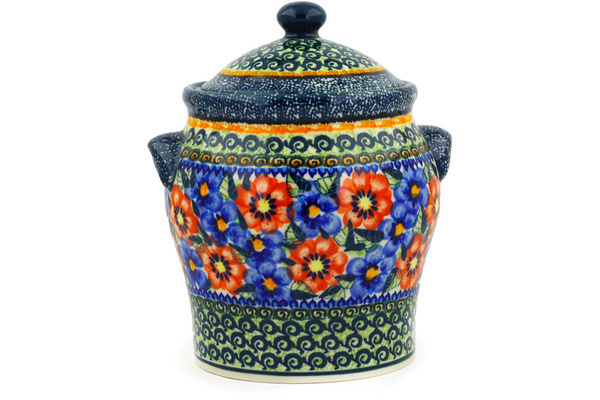 Jar with Lid and Handles 8"