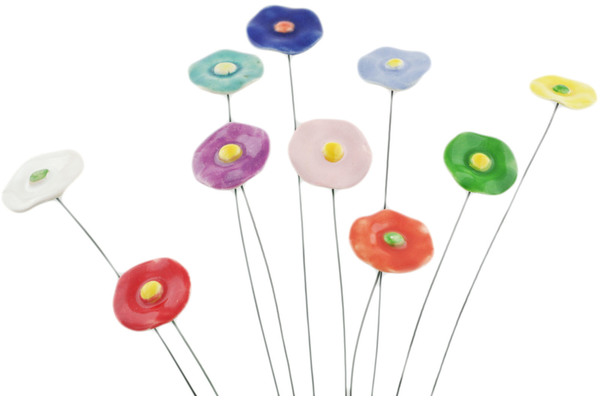 10-Piece Ceramic Flowers Set