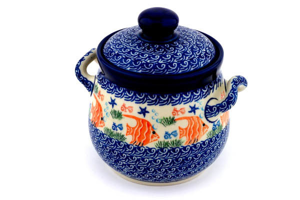 Jar with Lid and Handles 6"