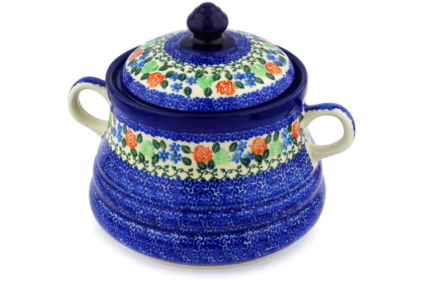 Jar with Lid and Handles 9"