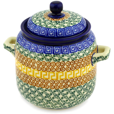 Jar with Lid and Handles 6"