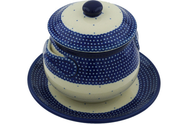 Bouillon Cup with Lid and Saucer 13 oz